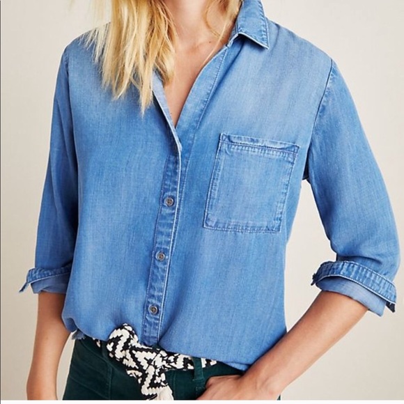 Anthropologie Tops - ANTHROPOLOGIE- Cloth & Stone Chambray Shirt Sz XS